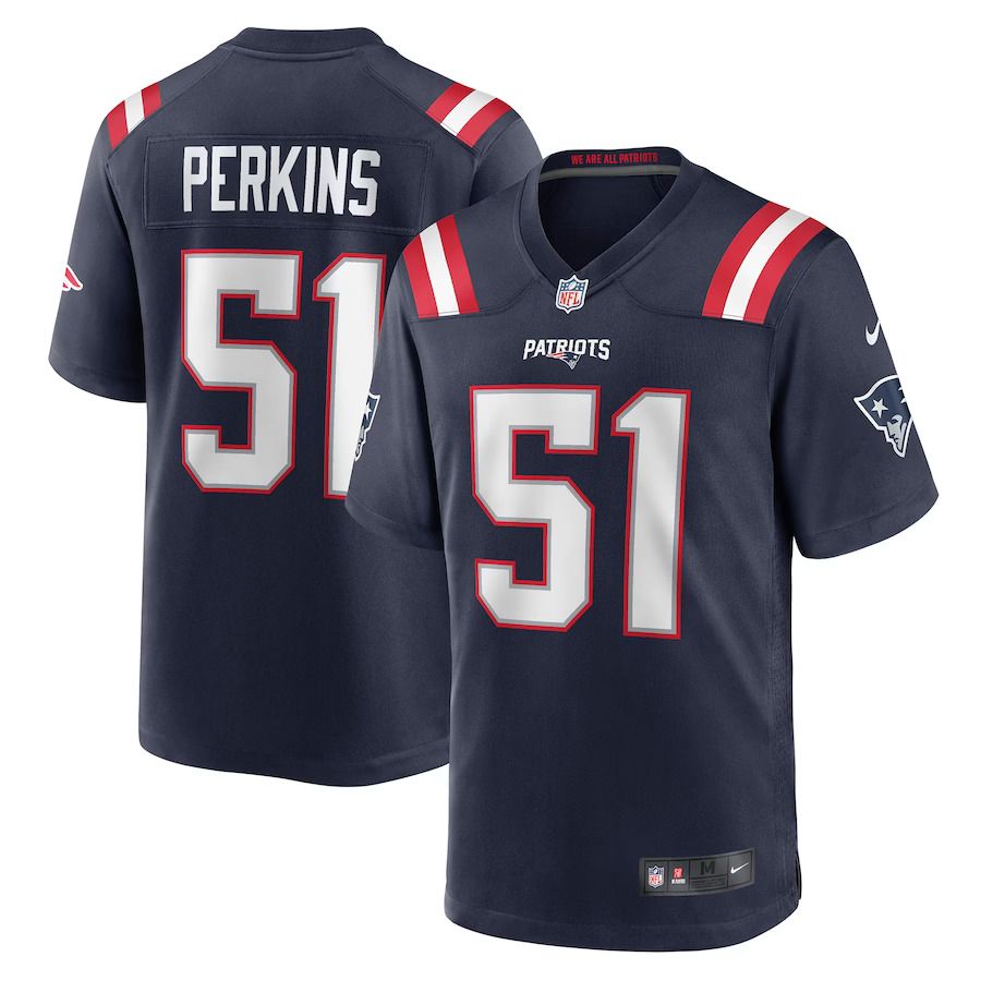 Men New England Patriots 51 Ronnie Perkins Nike Navy Game NFL Jersey